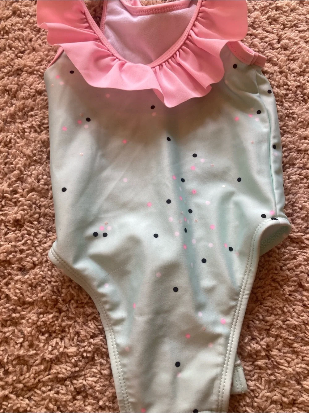 Cat & Jack Pink Ruffle Toddler One-Piece Swimsuit | Girls' UPF 50+ Bathing Suit